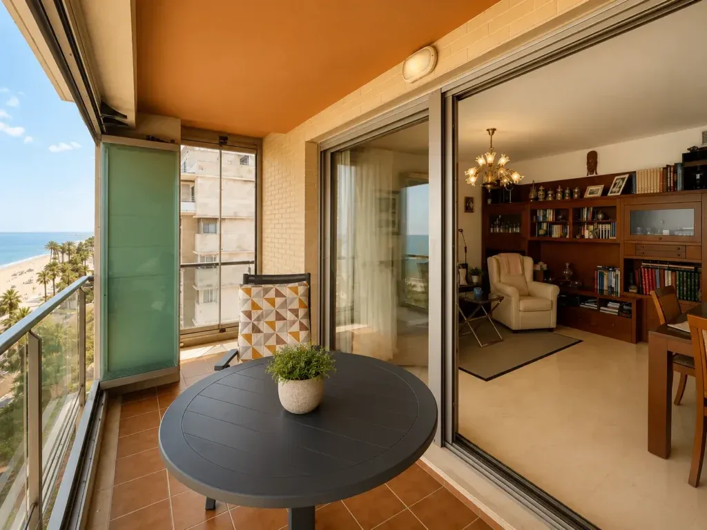 Piso en primera línea de playa con vistas frontales al mar – 3 dormitorios, parking y trastero