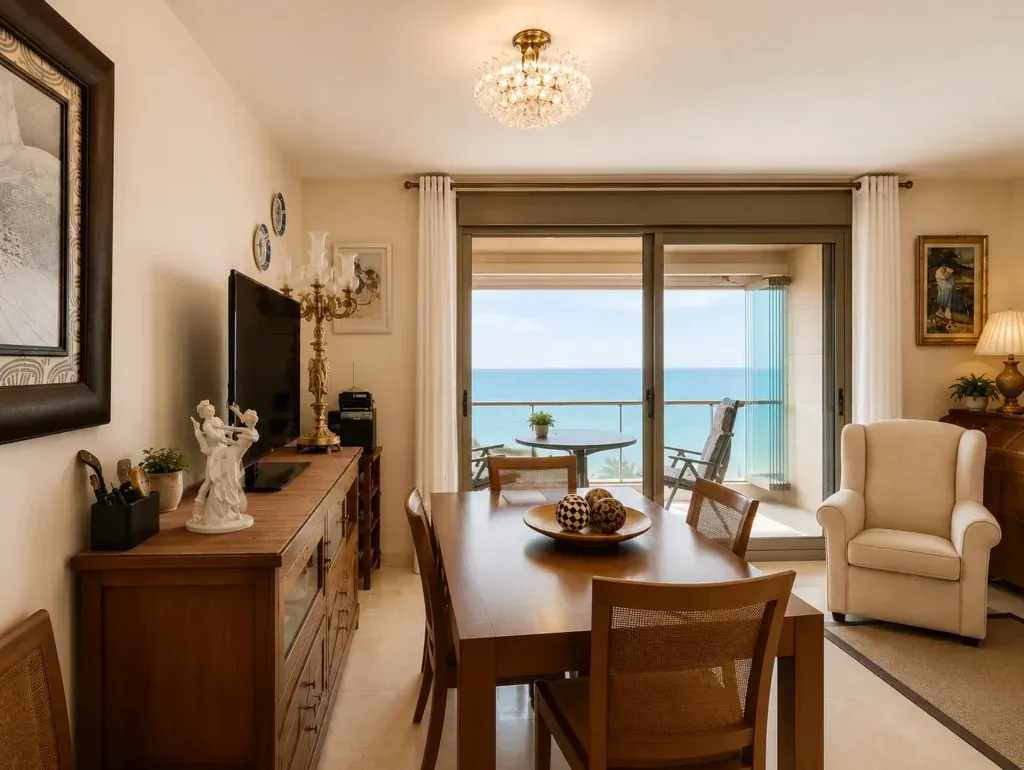Piso en primera línea de playa con vistas frontales al mar – 3 dormitorios, parking y trastero