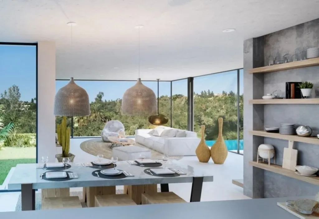 Modern villas on the front line of the golf course