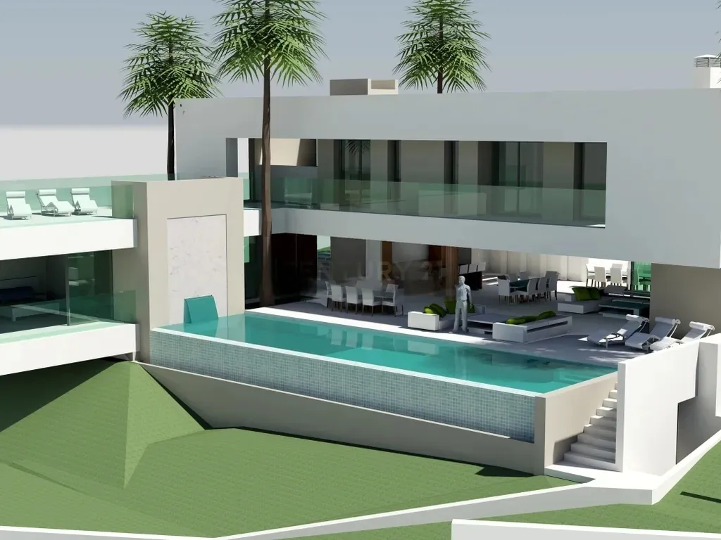 Parcela urbana de 1.050 m² en primera línea de golf y lago en Guadalmina – con planos y licencia para una villa de 575,95 m²